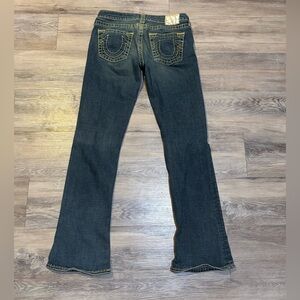 VTG Y2K True Religion Low rise boot cut super t yellow stitching sz 30